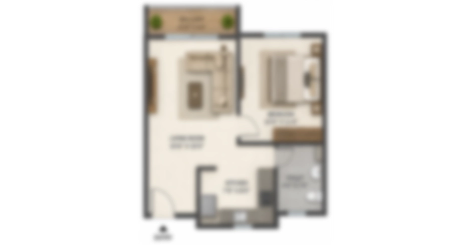 Vihang NexTopLaunch Thane 1 BHK Floor Plan