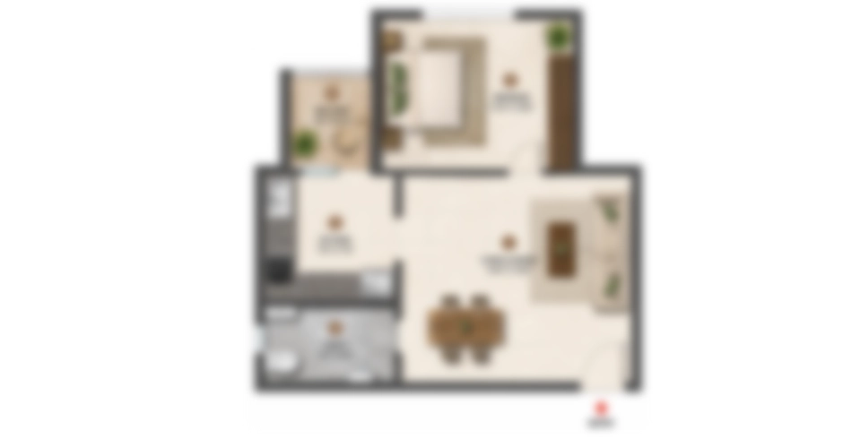 Vihang NexTopLaunch Thane 2 BHK Floor Plan