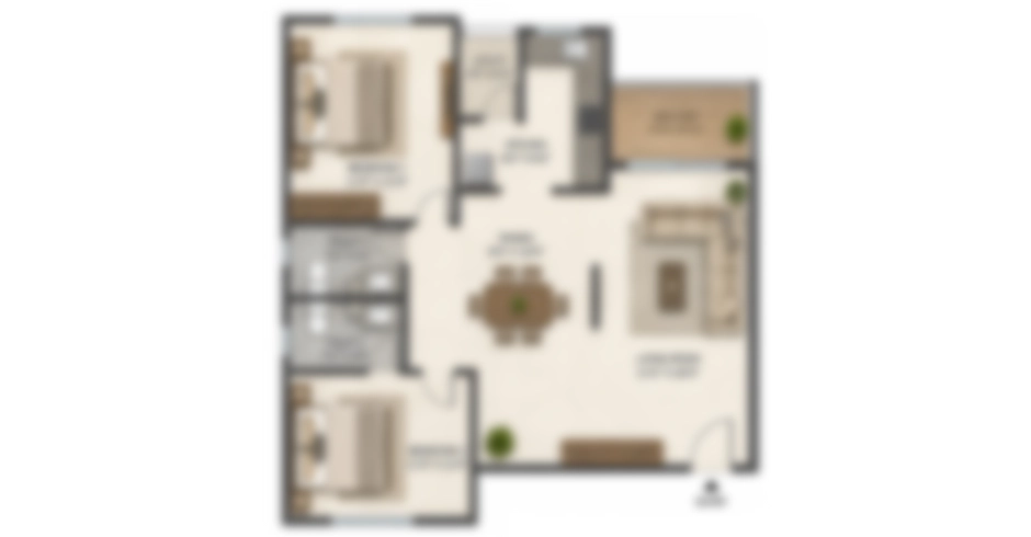 Opus Thane 2 BHK Floor Plan